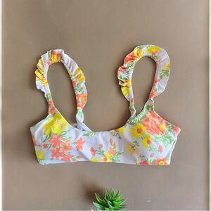 Aerie floral scoop bikini top